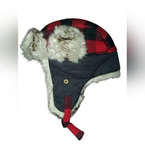 GoodFellow & Co. Plaid Faux Fur Men's Trapper Hat NWT